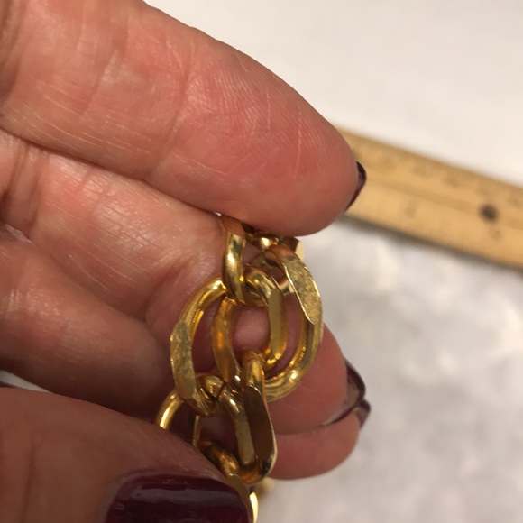 Heavy Cuban vintage double link  chain beautiful costume gold necklace 1976 - Picture 5 of 9